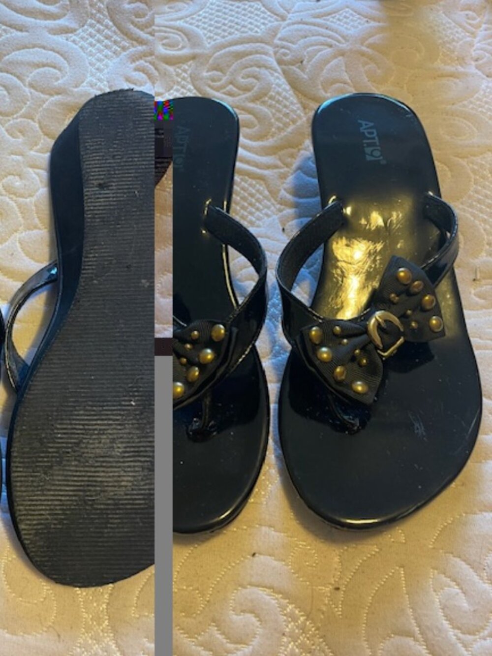 Stylish Black Sandals with  decorative Dow and Studs